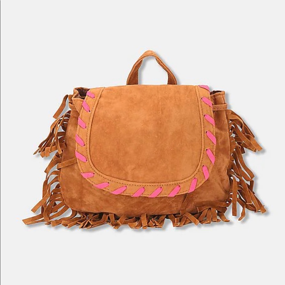 The Children’s Place Girls Boho Brown Fringe Tassel Mini Backpack